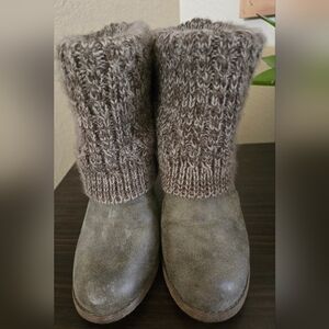 🧣 Mukluks Western Roper Boots – Knit Upper, 3.5" Heel, Size 7